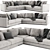 Flexform Magnum L Shaped Sofa: Versatile and Stylish 3D model small image 1