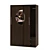 Sleek Brown Wardrobe Unit 3D model small image 2