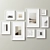 9-Piece Assorted Picture Frames Set 3D model small image 2