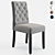 Elegant Grey Tufted Linen Chairs 3D model small image 1