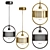 Elegant Pendant Lamps in Black & Gold 3D model small image 1