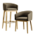 Oak and Metal Accent Chairs 3D model small image 1