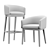 Oak and Metal Accent Chairs 3D model small image 2