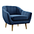 Elegant Shell Armchair 3D model small image 1