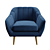 Elegant Shell Armchair 3D model small image 2