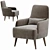 Contemporary Italian Ray Chair: Perfect for Modern Interiors 3D model small image 1