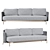 Contemporary Grey Akuta Designer Sofa 3D model small image 1