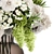 Elegant Green & White Bouquet 3D model small image 5