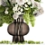 Elegant Green & White Bouquet 3D model small image 6