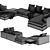 Modern Minotti Powell 5 Seater Sofa 3D model small image 3