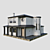 Modern Two-Story House with Rooftop Terrace 3D model small image 2