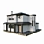 Modern Two-Story House with Rooftop Terrace 3D model small image 6