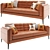 Contemporary Leather Sofa 3D model small image 2