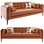 Contemporary Leather Sofa 3D model small image 3