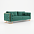 Elegant Luciano OM Triple Sofa 3D model small image 2