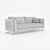 Elegant Luciano OM Triple Sofa 3D model small image 4