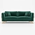 Elegant Luciano OM Triple Sofa 3D model small image 5