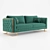 Elegant Luciano OM Triple Sofa 3D model small image 6