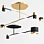 Sleek Black & Brass Ceiling Luminaire 3D model small image 2