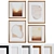 Modern Classic Frame Set with Abstract Images - 4 Frames, 5 Material Options 3D model small image 1