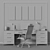 Modern Office Furniture Set 3D model small image 2