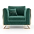 Luxury Luciano Armchair: Elegant Art Deco Design 3D model small image 2