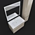 Modern White Gloss Sink Cabinet CUBO 80 3D model small image 3