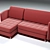 Modern Velvet Sofa 3D model small image 2