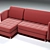 Modern Velvet Sofa 3D model small image 3