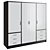 Modern Shoaf 4 Door Wardrobe 3D model small image 3