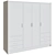 Modern Shoaf 4 Door Wardrobe 3D model small image 5