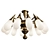 Stilnovo Opaline Brass Chandelier 3D model small image 1