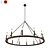 Elegant Iron Round Chandelier 3D model small image 1