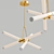 Golden Crossed Cylinder LED Chandelier 3D model small image 1