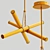 Golden Crossed Cylinder LED Chandelier 3D model small image 3