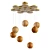 Wooden Ball Pendant Lamp 3D model small image 2