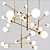 Elegant Pivoting Chandelier with Matte Shades 3D model small image 2