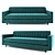 Luxurious Green Velvet Primavera Sofa 3D model small image 1