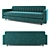 Luxurious Green Velvet Primavera Sofa 3D model small image 2