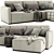 Elegant Blanche Chaise Longue Sofa 3D model small image 3