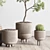 Concrete Wood Collection: Indoor Outdoor Plant Vase 3D model small image 6