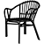 Modern Black Holmsel Chair 3D model small image 2