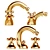 Elevate Your Bidet: Nicolazzi Nuova Brenta Gold Faucets 3D model small image 2