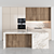 Modern Island Kitchen: High-Quality, Editable Modules 3D model small image 1