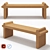 Italian Designer Brown Leather Bench 3D model small image 1