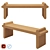 Italian Designer Brown Leather Bench 3D model small image 4