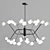 Ethereal Nordic Glass Bubble Chandelier 3D model small image 1