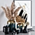 Elegant Decor Set: Pampas, Vases, Books, Candlesticks 3D model small image 3