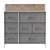 Modern Wood-Top Wide Chest of Drawers 3D model small image 2