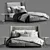 Flexform Midnight Vol2 - Luxurious King Size Bed 3D model small image 2